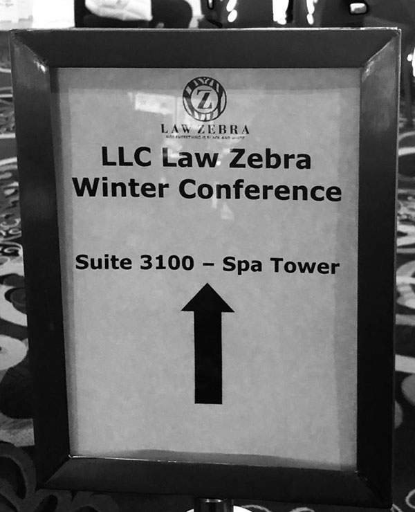 Law Zebra Conference sign